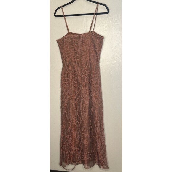 SCALA Dress Vintage Silk Lined Beaded Pink *PROJECT*  17"Chest 13"W 47"L *ripped - Picture 3 of 7